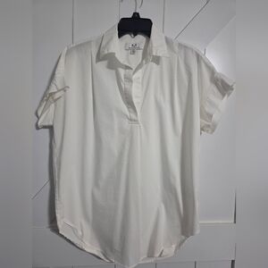 White Relaxed Fit Short Sleeve Shirt
